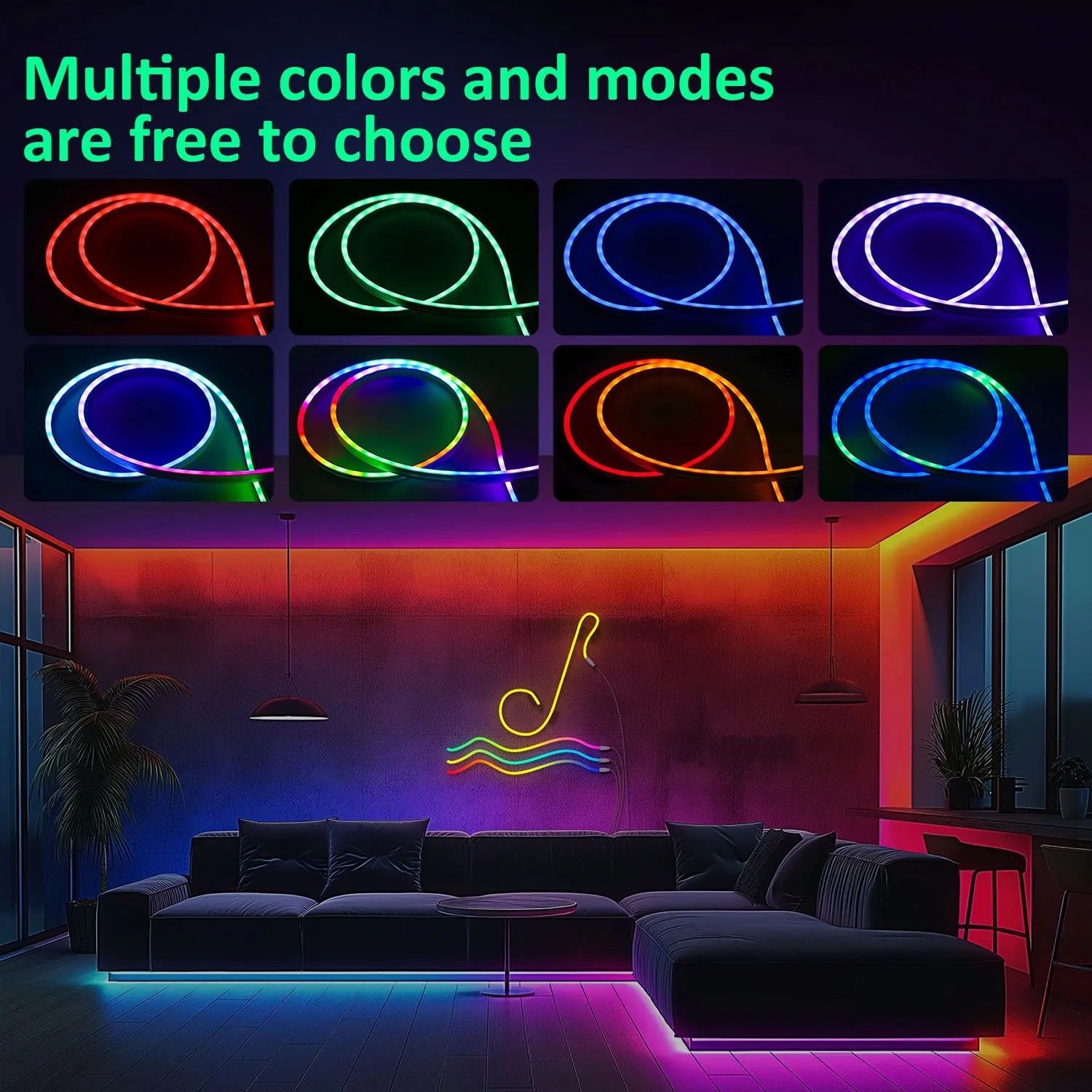 ⭐ RGB Neon Strip Lights – Ultimate Room Glow Setup