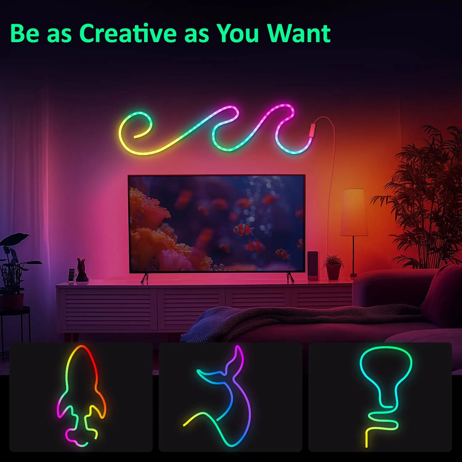 ⭐ RGB Neon Strip Lights – Ultimate Room Glow Setup